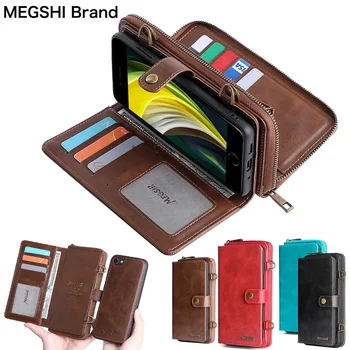 

Multi-function 3 in 1 Detachable Magnetic Leather Case for iPhone SE 2020 8 7 6 6S Plus 11 Pro Max XS XR X 10 Wallet Card Cover