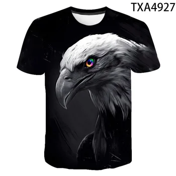 

2020 men and women new casual short-sleeved fashion owl 3D printed children's clothing Harajuku street quality animal T-shirt