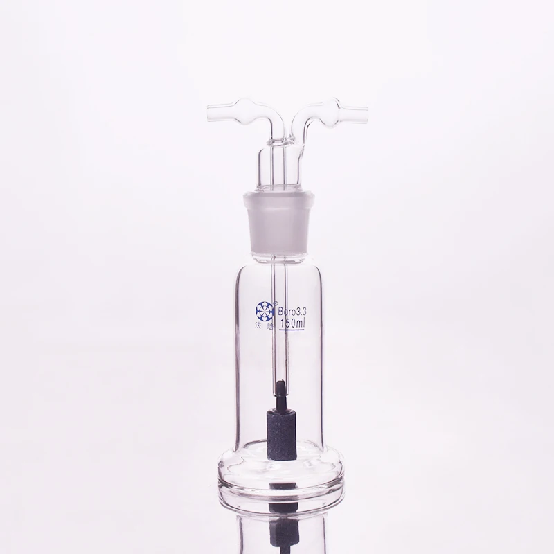 FAPE Gas bottle washing with aeration stone 10ml 25ml 50ml 100ml 150ml 250ml 500ml Lab Glass straight tube washing cylinder lab glass supplies