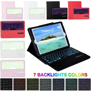 

PU Leather Tablet Cover For iPad 10.2" 2019 iPad 7th Gen Case With Backlight Keyboard Shockproof Cover For iPad Air 10.5 Case