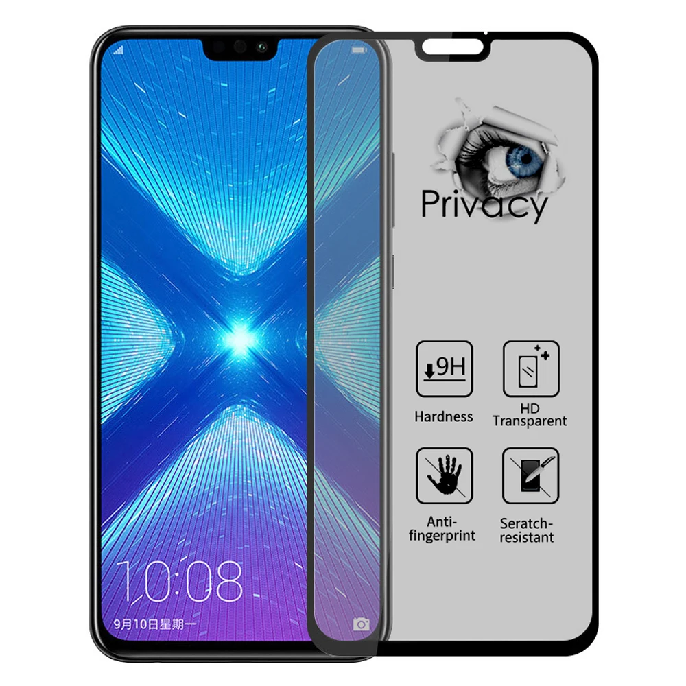 Защитное стекло для Huawei Honor 8x закаленное 8A 8C защитное Антибликовая шпионская