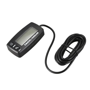 

SHGO HOT-1 Pcs Black Tachometer Digital Inductive Tach Hour Meter Resettable Revolution Counter for Motorcycle Marine Boat ATV S