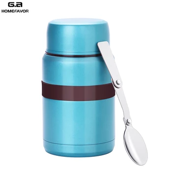 

Thermos Vacuum Insulated Food Jars Bento Lunch Box Stainless Steel Snack Lunch Container With Folding Spoon Storage Box