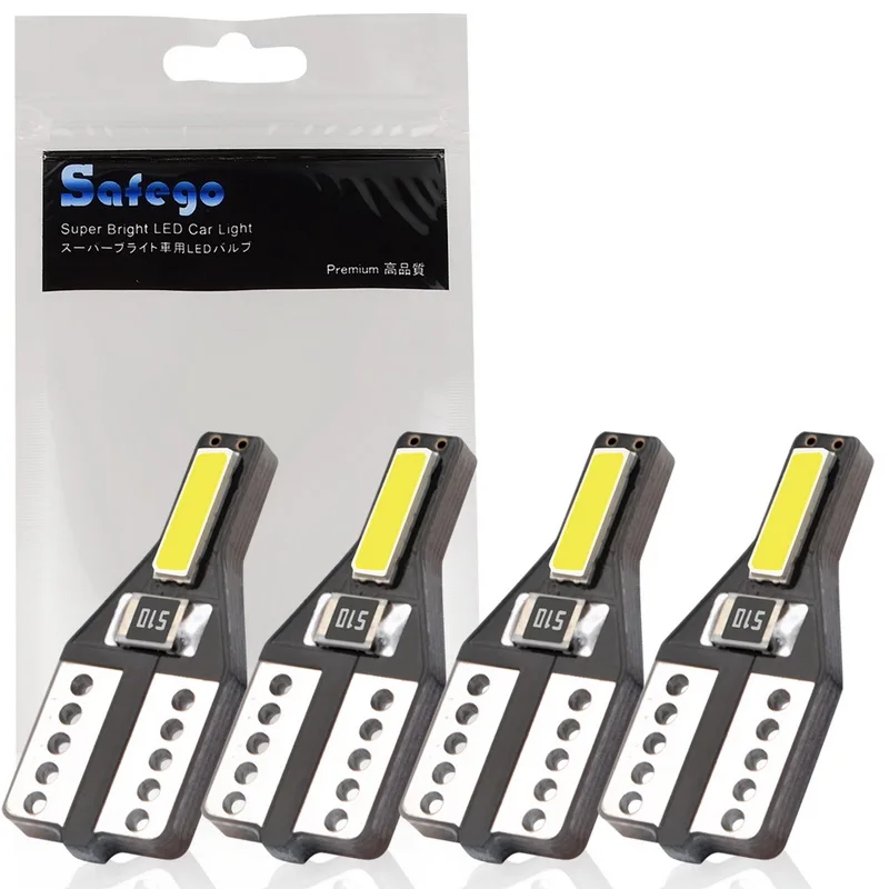 Safego 4 шт. 10 W5W T10 194 168 светодиодные лампочки 2 SMD 7020 Автомобильная клиновидная лампа