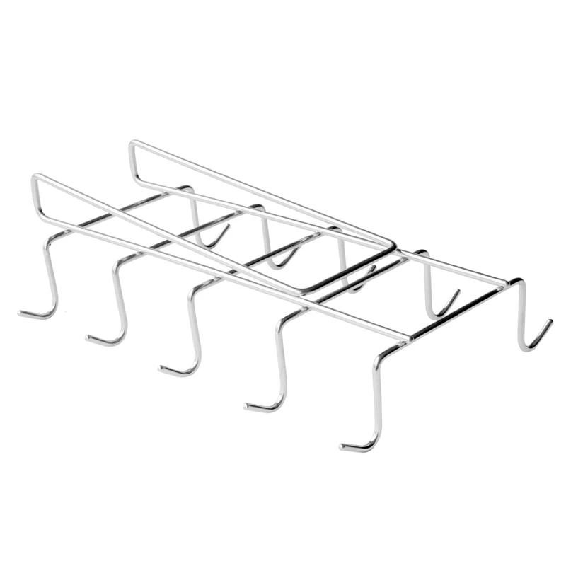 

Promotion! Mug Holder Cup Hanger Under Shelf Cabinet Coffee Kitchen Storage Rack Cupboard Silver 10 Hooks 304 Stainless Steel