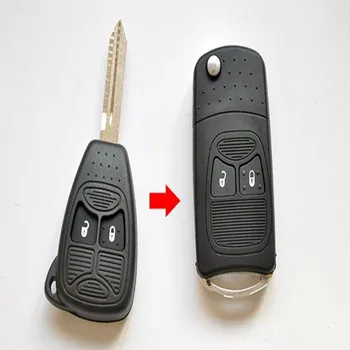 

NEW Modified Flip Folding car Key Shell for CHRYSLER Jeep Compass Wrangler Patriot Remote Key Case Fob 2 Botton
