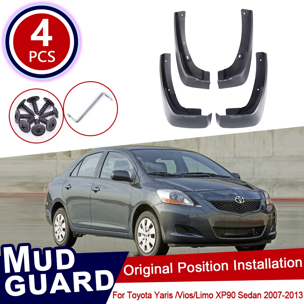 

for Toyota Vios Yaris Limo XP90 Saloon Sedan 2007~2013 Car Mud Flaps Front Rear Mudguard Splash Guards Fender Mudflaps Flap 2012