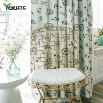 

YokiSTG Cartoon Blackout Curtains For Living Room Kids Bedroom Anchor Navigation Decorative Window Treatment Curtains