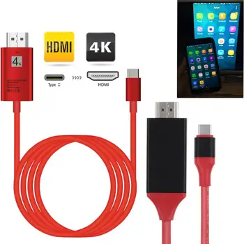 

4K Type C HDMI Cable to TV HDTV Video Adapter Converter for Macbook for Samsung S8 S9 S10 For Huawei P20 P30 Pro Android Phone