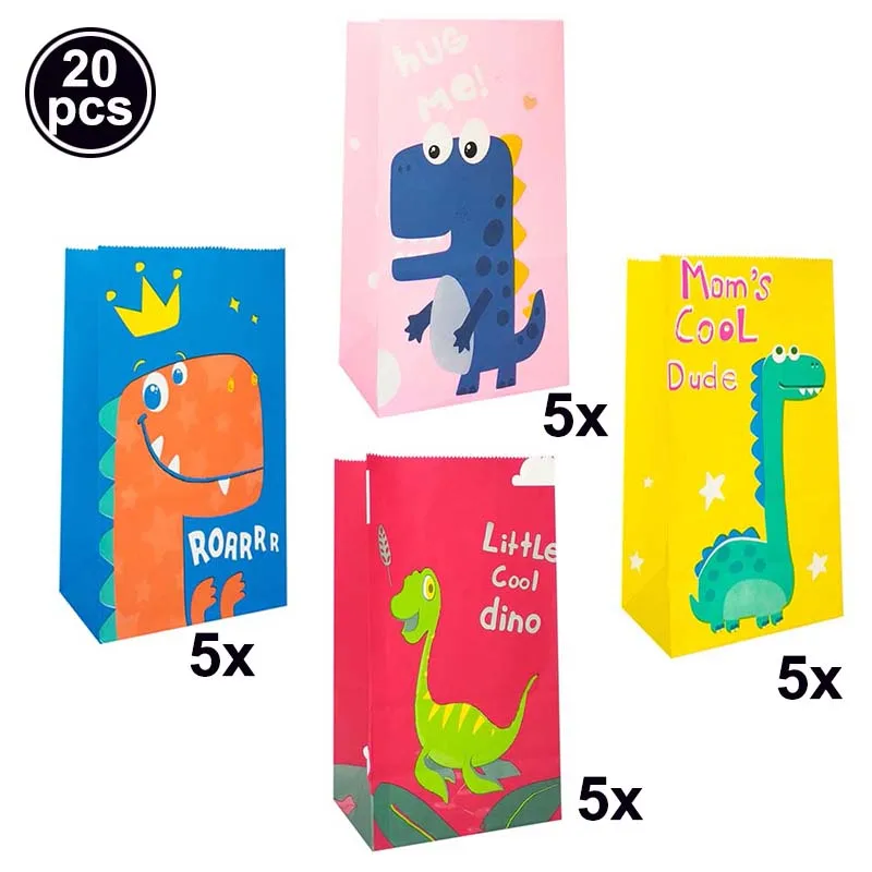 Sacchetti porta caramelle con tanti simpatici dinosauri per il terzo  compleanno di Alessandro - Dinosaurs party bags - Incartando Incantando