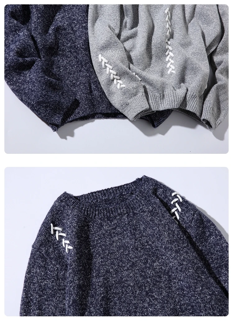 Зимний мужской свитер, теплый Модный повседневный вязаный пуловер с вышивкой и круглым вырезом, мужские вязаные свитера, мужской свитер, одежда M-5XL