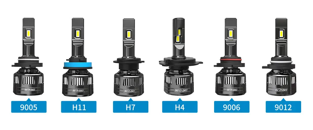 Bevinsee H7 H4 LED Lights Bulbs 9005 HB3 9006 HB4 H1 LED H3 H8 H9 H11 9012 Headlight 120W 22000LM 6000K White Car Headlamp V45