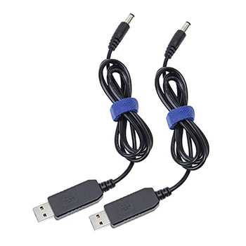 

2Pcs Usb To Dc Convert Cable Voltage Step-Up Cable 5.5X2.1Mm Dc Male 1M - 5V To 12V & 5V To 9V