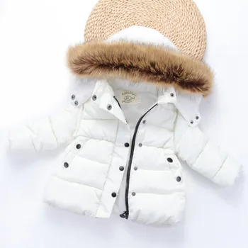 

Winter Child Kids Solid Color Hoodie Zipper Coats Keep Warm Jacket Clothes