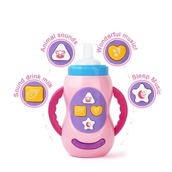 

Baby Toys Kids Sound Milk Bottle Toys Feeding Tool Safe Music Light Milk Bottle Musical Learning Educational Toys For Children