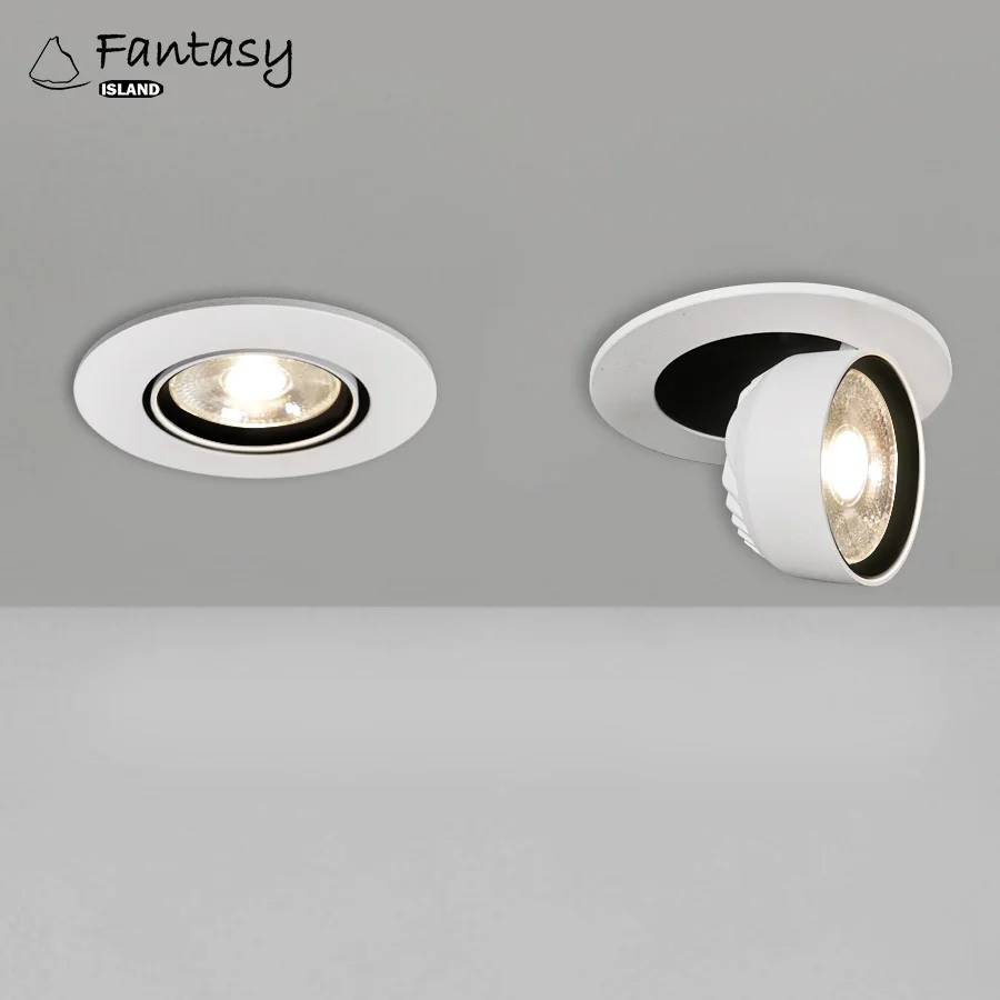 

LED Rotatable recessed Foldable COB Ceiling Spot Lighting 3W AC85-265V 360 Degree Rotatable ceiling Lights