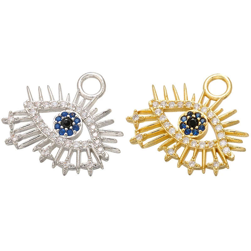 ZHUKOU18x20mmbrassgoldcoloreyescrystalpendantforwomennecklace