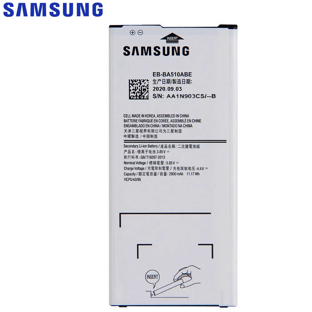 Оригинальная запасная батарея Samsung для Galaxy A510 2016 A5 версия настоящая телефона EB