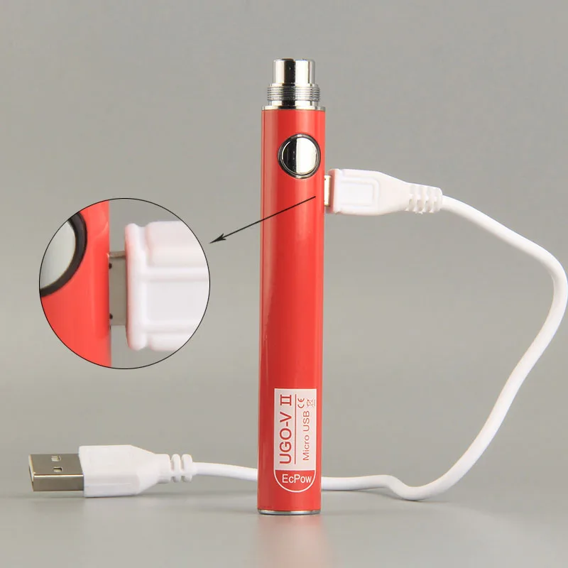 Red 900mAh Vape Mod UGO-V II испаритель батарея 650 мАч 900 мАч батарейные блоки электронных сигарет для эго 510 резьбовые распылители - Цвет: Red 900mAh