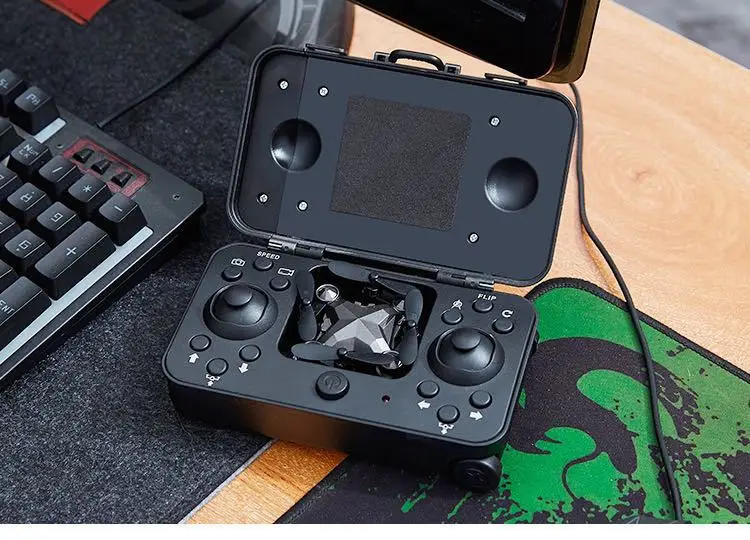 

Douyin Deft Celebrity Style Luggage Aircraft Remote Control Smart WiFi Mini Folding Gravity Sensing Unmanned Aerial Vehicle