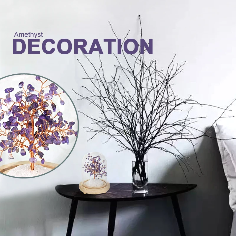  1PC Natural Crystal Amethyst specimen Quartz Amethyst Tree Home Decoration Color Study Bedroom Heal - 4000440486473