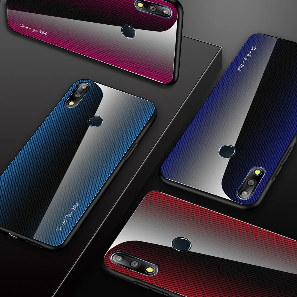 Модный чехол для Asus Zenfone Max Pro M2 ZB633KL ZB631KL M1 ZB601KL ZB602K бизнес градиент закаленное стекло Чехол для мобильного телефона