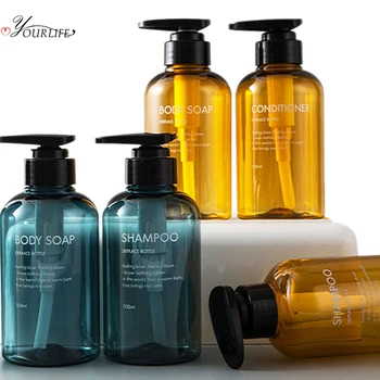 

OYOURLIFE 3pcs/set 500ml Nordic Style Soap Dispenser Bottle Bathroom Shampoo Shower Gel Dispenser Pump Hand Sanitizer Bottle