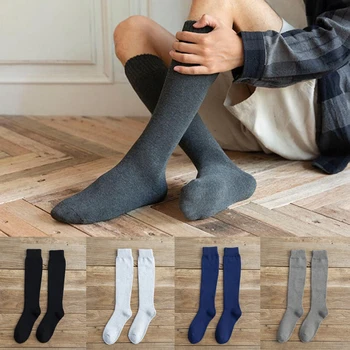 

Winter Thick Men's Socks Solid Color High Knee Socks Leg Snow Warm Thicken Long Sock Man Cotton Warm Compression Sock