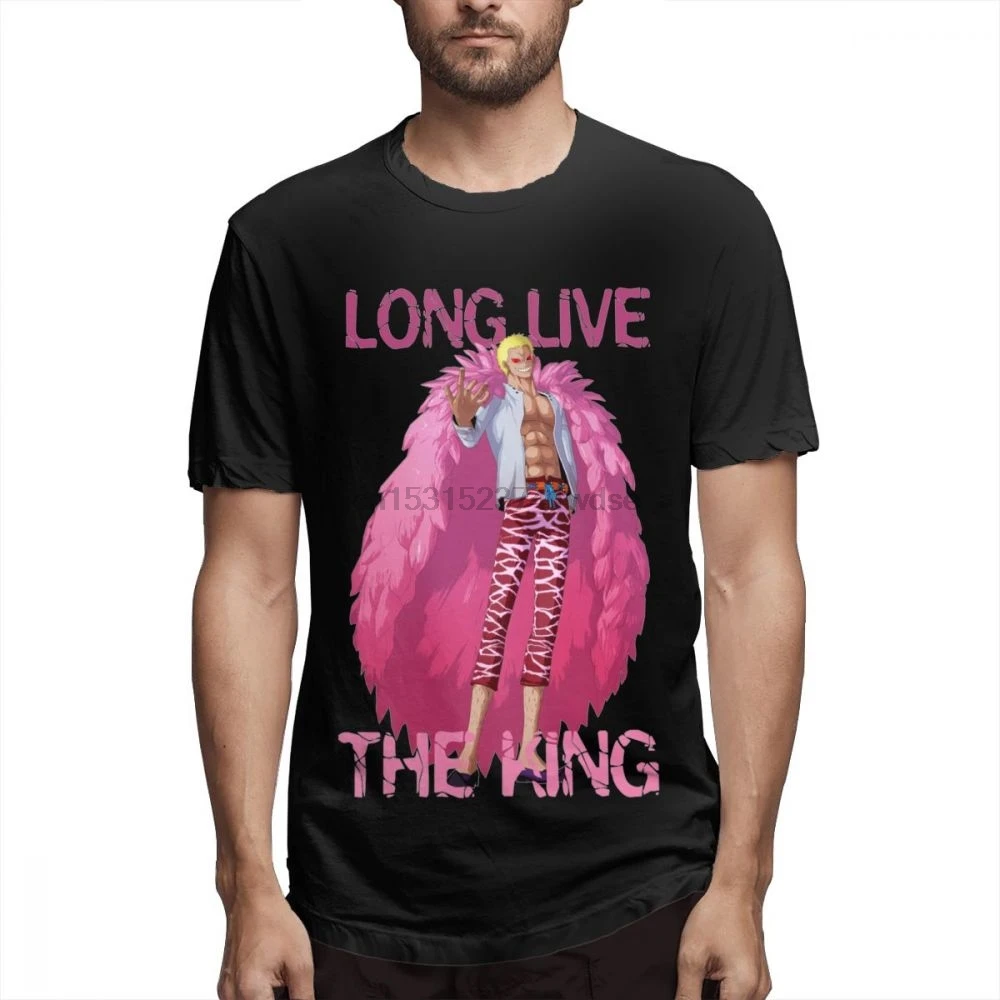 Abstract One Piece T shirt Doflamingo Long Live The King Tee Shirt Male