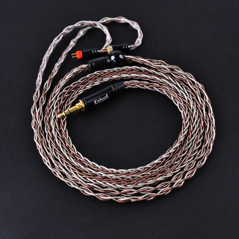 Kinboofi 8 серебряных сердечника и Медь Модернизированный кабель 2,5/3,5/4,4 мм балансный кабель с MMCX/2pin разъем для HQ5 HQ6 ZS10 ZS6 ES4