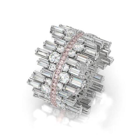 Irregular Finger Rings for Women Micro Paved Round Square Cubic Zirconia Crystal Elegant Wedding Ring Trendy Jewelry