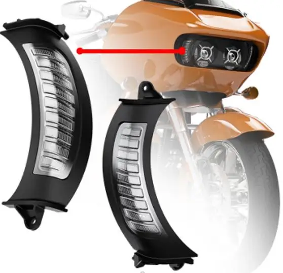 

2Pcs Motorcycle Front Headlight LED Turn Signal Side Light for Harley for Road Glide MS-SG15 2015-2020 Waterproof