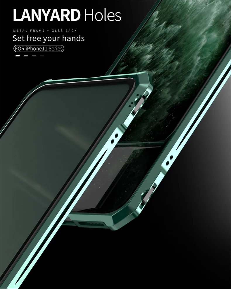 Роскошный бампер с алюминиевой металлической рамкой для iPhone 11 Pro Max чехол для iPhone 11 5,8 6,1 6,5 прозрачная задняя крышка из закаленного стекла funda