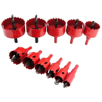 

11PCS Bi Metal Hole Opener Set Is Used for the Remaining Size of the Wall Plank 16-25mm (Red)