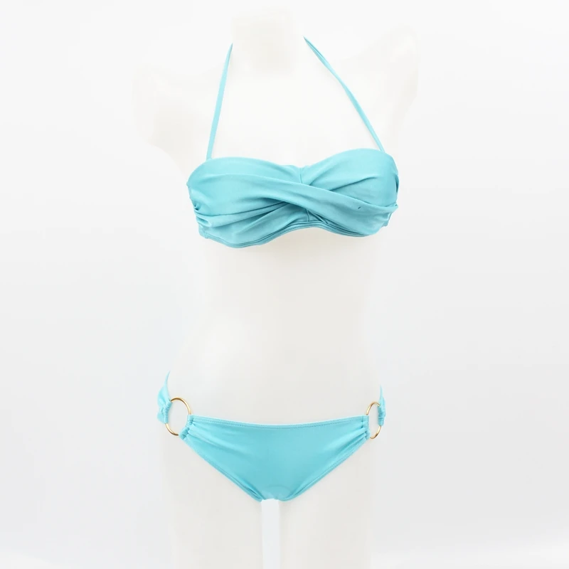 

Twisted Push Up Top Ringed Bottom Bikini Set Seaby and Leisure Holiday Hot Sales Women's Bikinis