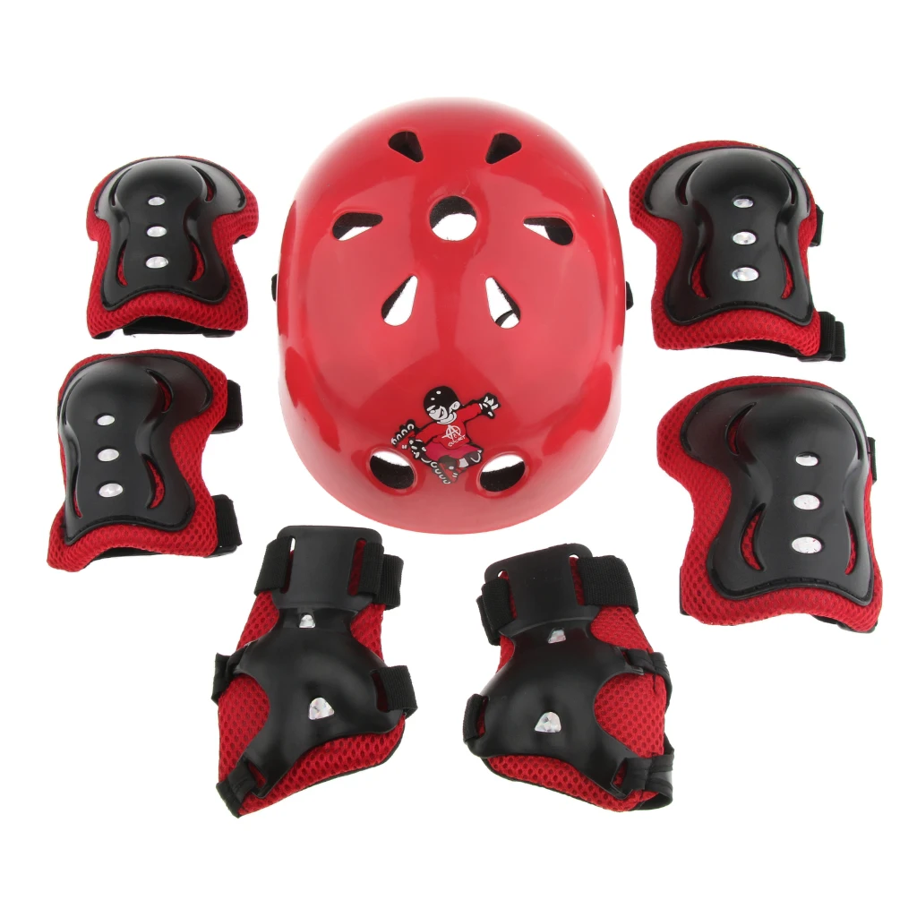 2 Set Kids Roller Skating Bicycle Knee Wrist Guard Elbow Pad Skateboard Scooter Knee Pad