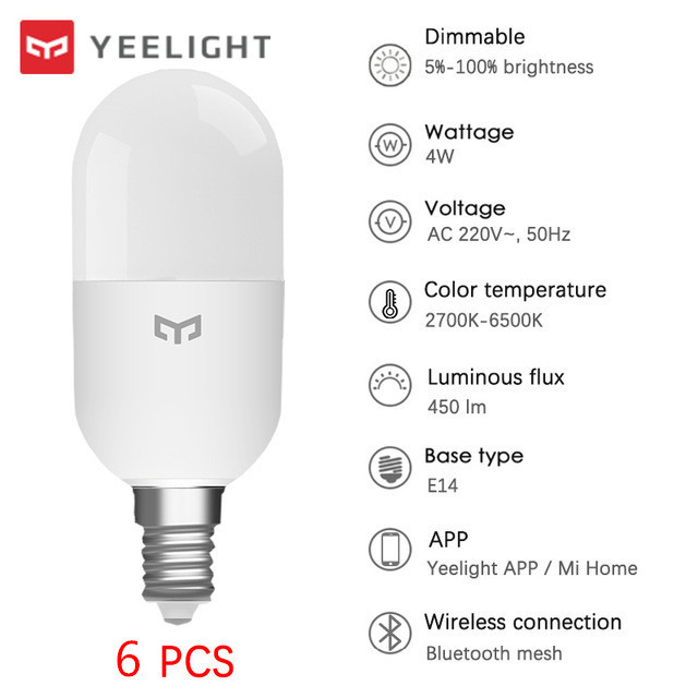 Yeelight Color Temperature Bulb M2 Bluetooth Mesh E14 E27 Bluetooth Mesh App Control Work For Apple Homekit Mihome APP
