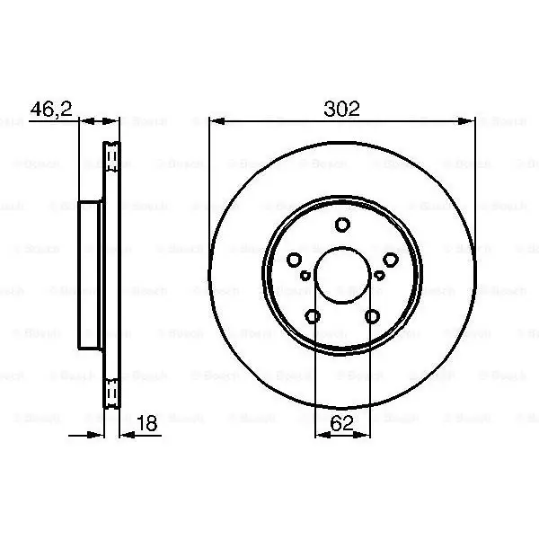 Диск тормозной передний Toyota RAV 4 2.0 94-01 BOSCH 0 986 478 4