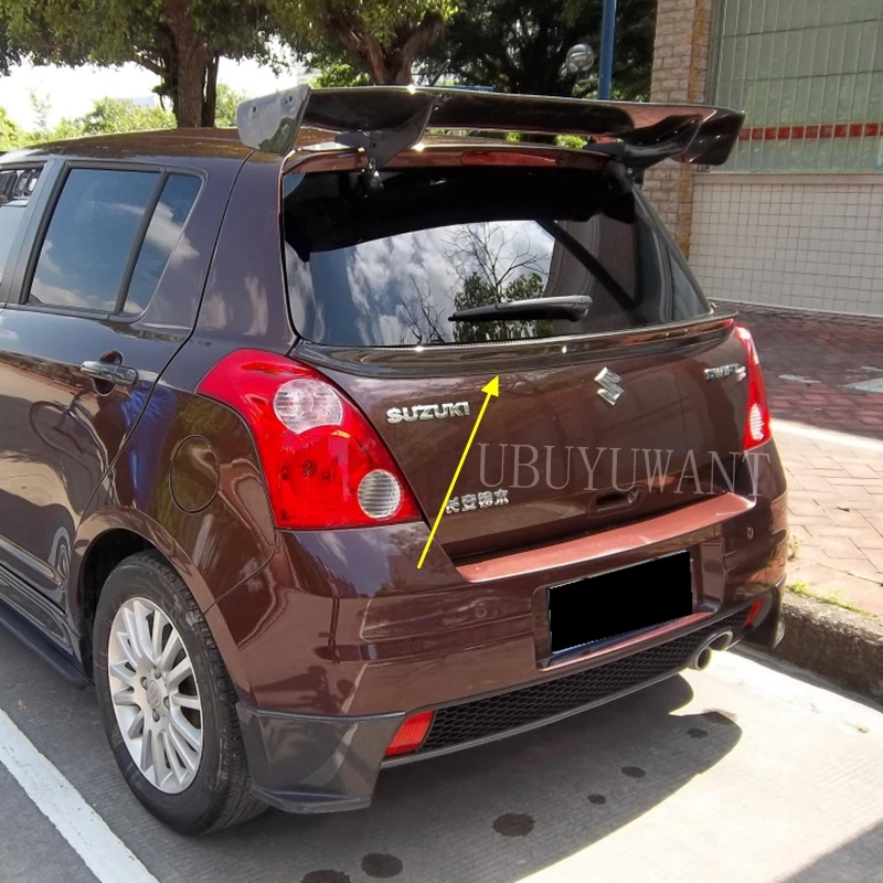 Для Suzuki Swift 2008- задний Средний спойлер из углеродного волокна внешний задний спойлер задний багажник багажника крыло украшение автомобиля Стайлинг