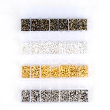 

DoreenBeads Metal Alloy Circle Open Jump Rings Mixed 3mm-9mm Handmade DIY Earrings Necklace Making Jewelry Findings Box, 1Box