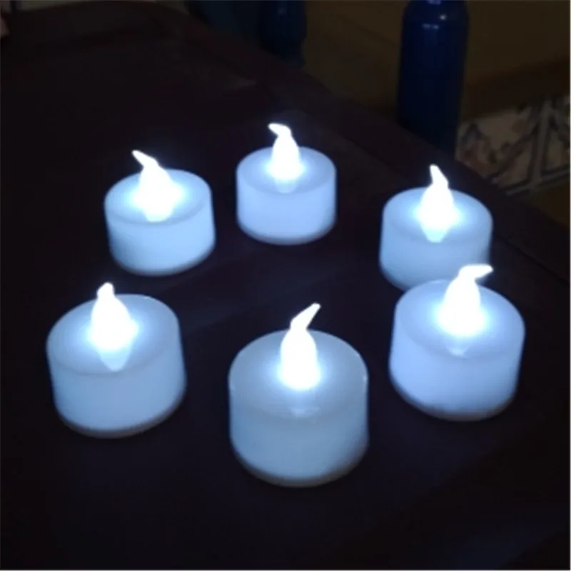 6 шт. светодиодный светится в темноте свечи Househo светодиодный Velas светодиодный на батарейках беспламенные Свечи домашние декорации игрушки для детей - Цвет: White
