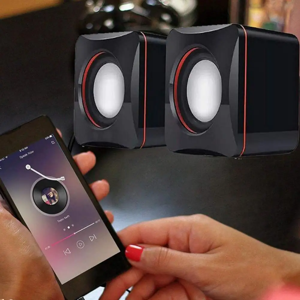

Portable Computer Speakers USB Powered Desktop Mini Speaker Bass Sound Music Player System Wired Small Speaker d29