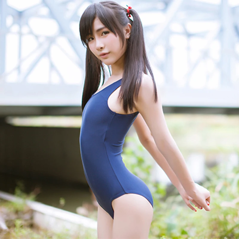 Japan Style Sukumizu Girl School Mizugi Swimming Suit Lolita Slue skirt Cute Costume One-piece Swimmsuit