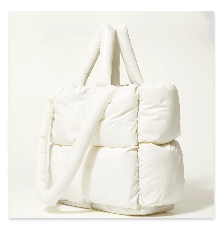 Grands sacs à main rembourrés pour femmes, fourre-tout de styliste, sacs à bandoulière de luxe en Nylon et coton, bourse d'hiver 2022
