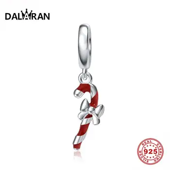 

DALARAN Christmas Canes 925 Sterling Silver Dangle Pendant Charms Fit Original Pandora Charm Bracelet Jewelry Making for Women