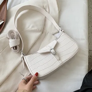 

Stone Pattern Small PU Leather Shoulder Bags for Women New Fashion Ladies' Travel Crossbody Bag Chain Design Female Underarm Bag