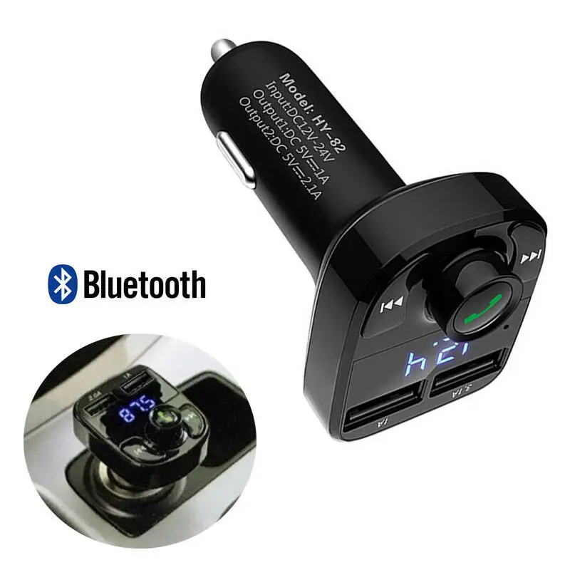  Car Hands-free Wireless Bluetooth FM Transmitter MP3 Player Dual USB Charger X8