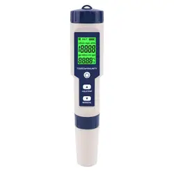5 In 1 Water Quality Tester With Backlight Waterproof PH TDS EC Salinity Temp Water Quality Detector For Aquariums