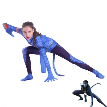 

Avatar 2 Neytiri Jumpsuits Rompers cosplay costume Kids Adult Avatar Neytiri Bodysuit Zentai Suit cosplay