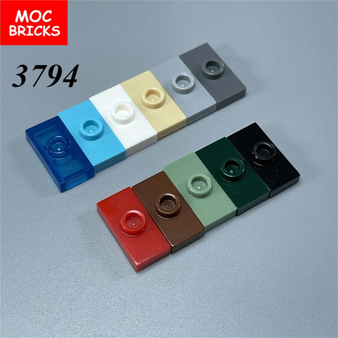 10 шт./лот MOC кирпичи Модифицированная пластина 1x2 с 1 гвоздиком 3794 совместима